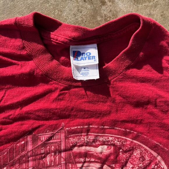 VINTAGE SAN FRANCISCO 49ERS PRO PLAYER T-SHIRT RED MEDIUM - Picture 4 of 5